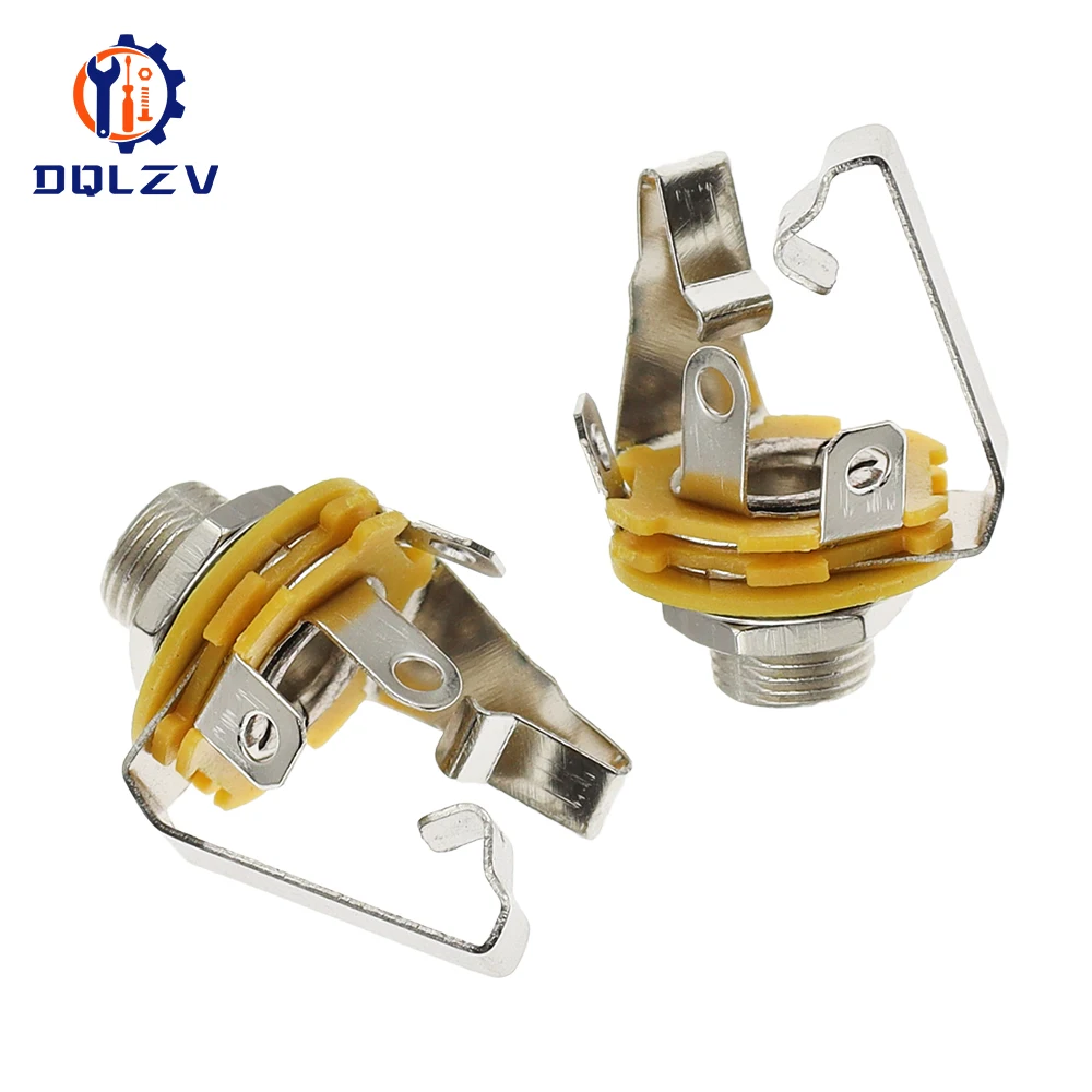 Níquel 6,35 mm 1/4 pulgadas Mono TS Panel montaje en chasis Jack Audio conector hembra soldadura - imagen 2