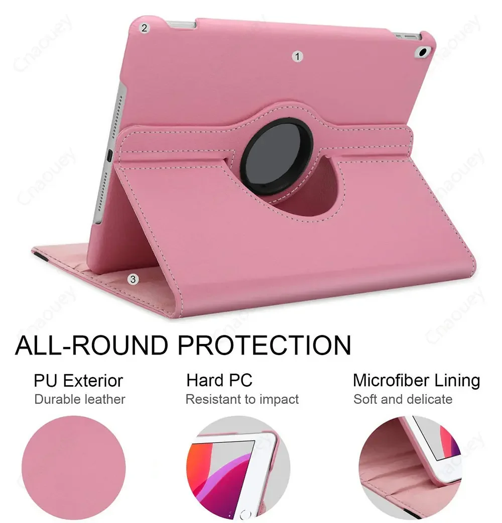 Funda para iPad Air4 Air5 10,9 "10ta generación Pro11 Pro10.5 Air1 Air2 9,7" iPad 10,2 "funda protectora con soporte giratorio de 360 grados - imagen 5