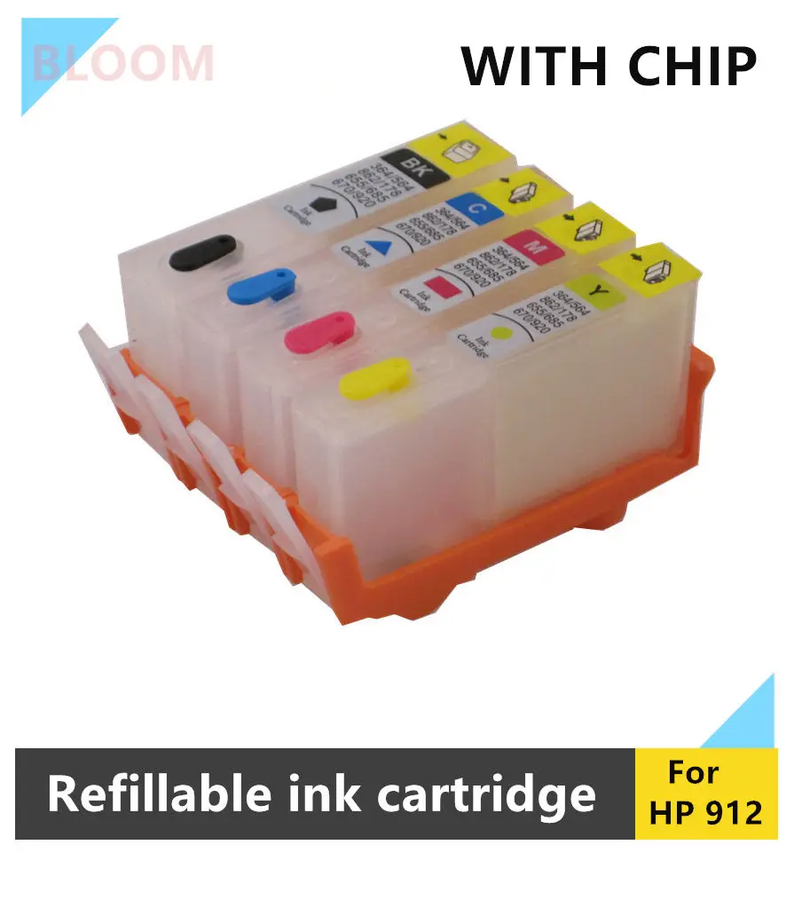 Cartucho de tinta recargable para hp 912 XL, Compatible con hp 912, OfficeJet Pro, 8025e, 8035e, 8028e, 8028, 8015, 8010