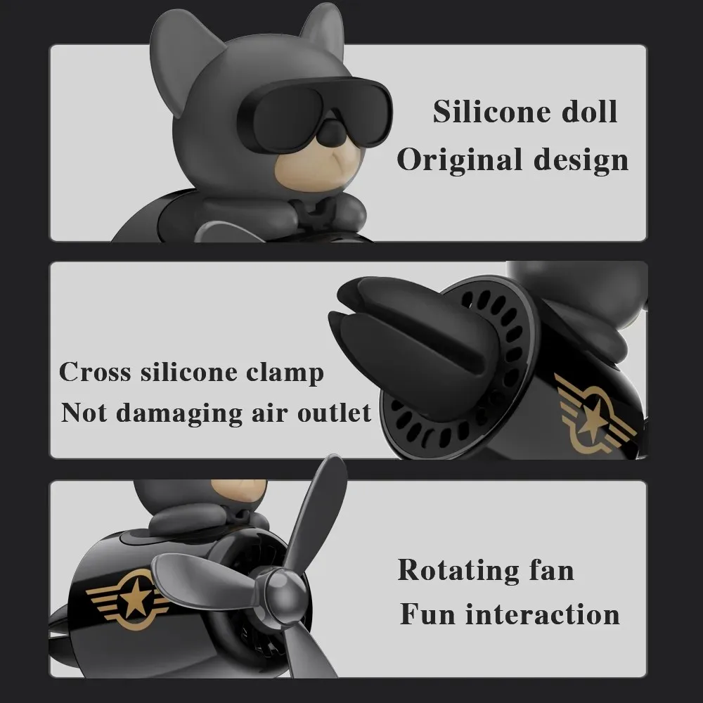 Cool Bulldog Pilot-hélice giratoria, ambientador para coche, salida de aire, accesorios de aromatización de Perfume, Clip de ventilación automático para aromaterapia - imagen 4