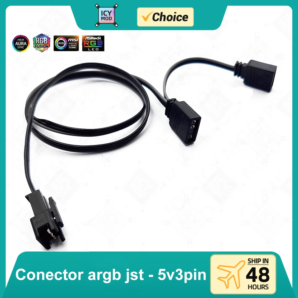 Cable adaptador JST DRGB de 5V y 3 pines, convertidor divisor de 1-2 cables, Sinfonía, luz, MOBO ARGB AURA, interfaz masculina, MOD para jugadores para Phanteks