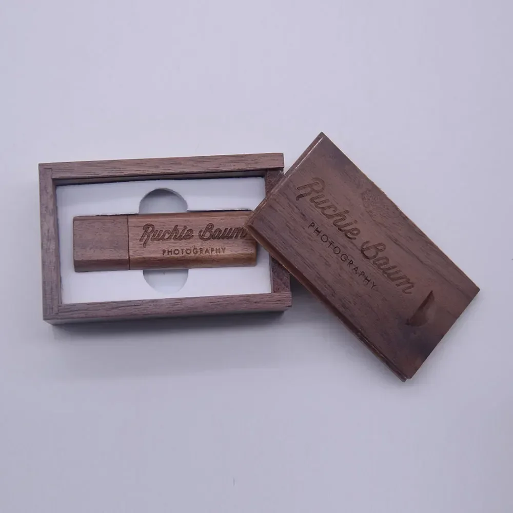 10 Uds por lote logotipo gratis USB 2,0 de madera unidad flash usb de madera pendrive 4GB 8GB 16GB 32GB 64GB memoria Stick al por mayor para boda - imagen 4