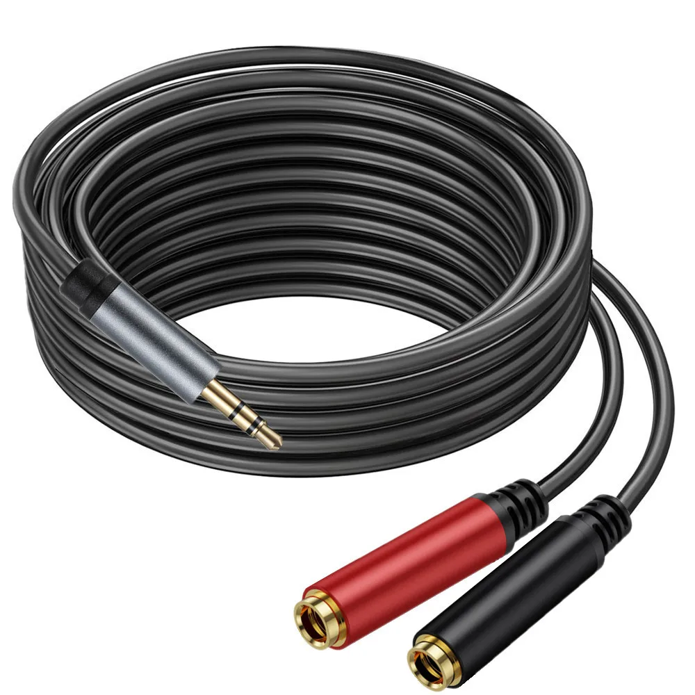 TRS estéreo macho de 3 polos de 3,5 mm a dos cables de conexión estéreo hembra TS de 6,35 mm (1/4 pulgadas), cable adaptador divisor en Y de 6,35 y 6,5 mm - imagen 5