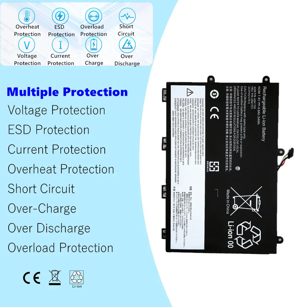 Batería del ordenador portátil 45N1750 para Lenovo ThinkPad Yoga 11E 45N1748 45N1749 45N1751 7,4 V 34Wh - imagen 5
