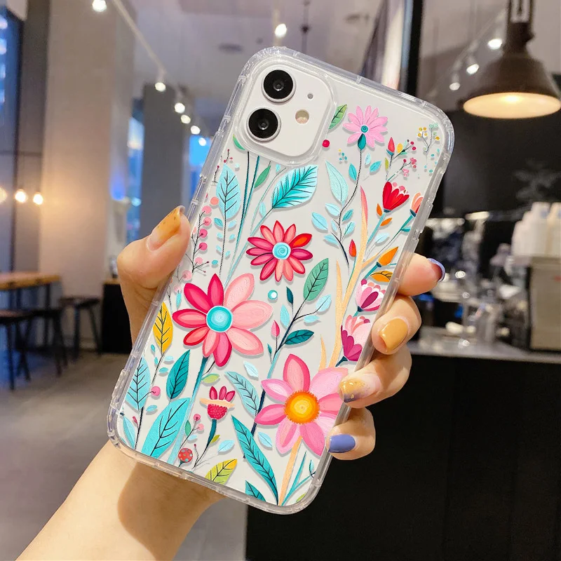 Funda de silicona con flores para Samsung A55 5G, Funda A54 A53 A52 A34 S24 S25 Ultra A35 A32 A13 A12 A22 A73 A72 S23 S22 S20 S21 FE - imagen 3