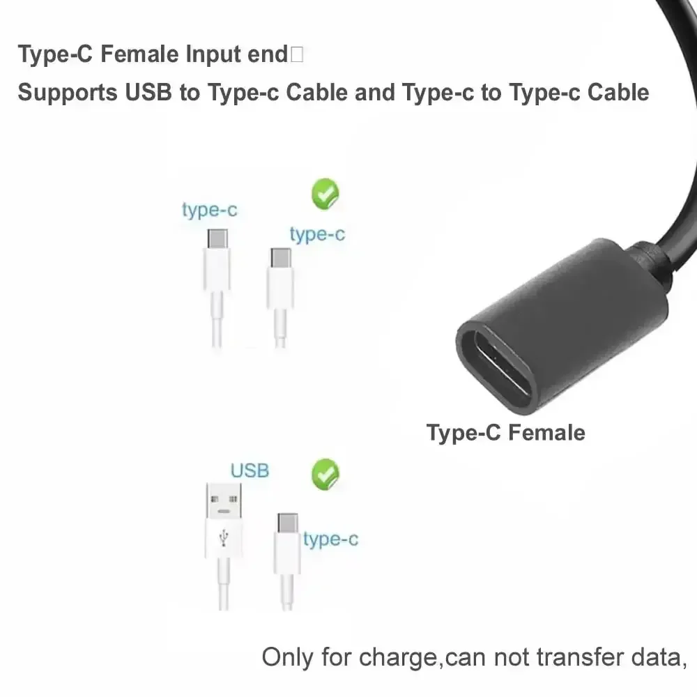 Cable de carga USB tipo C a CC 4,0x1,7mm 5V con interruptor de encendido/apagado para tira de luces LED linterna, altavoz y más cable de alimentación - imagen 3