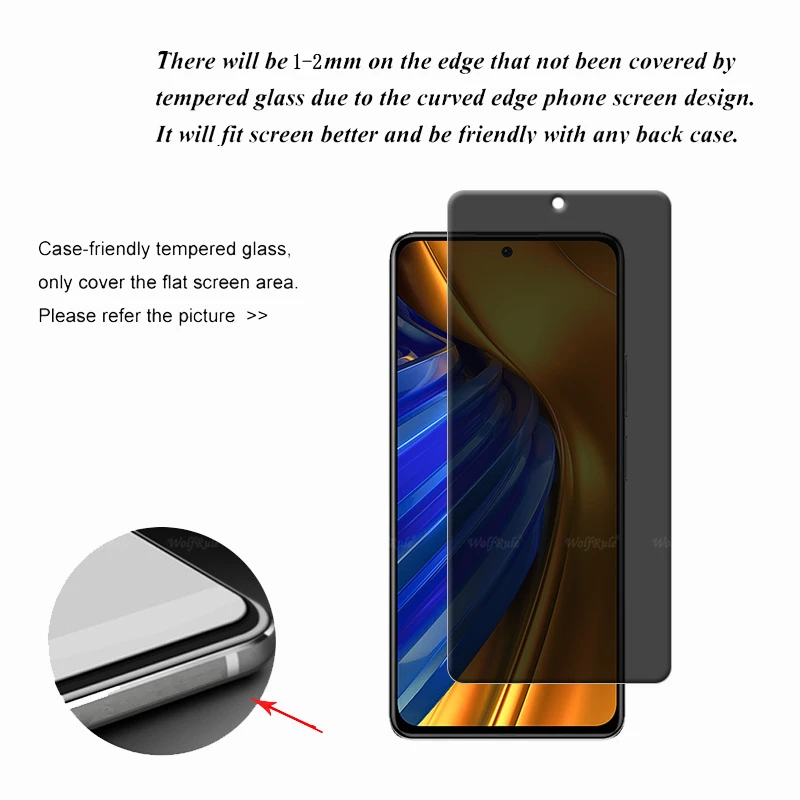4 Uds para Poco F4 vidrio Xiaomi Poco F4 F 4 vidrio templado 9H HD Protector de privacidad Anti-espía Protector de pantalla Poco F4 PocoF4 - imagen 3