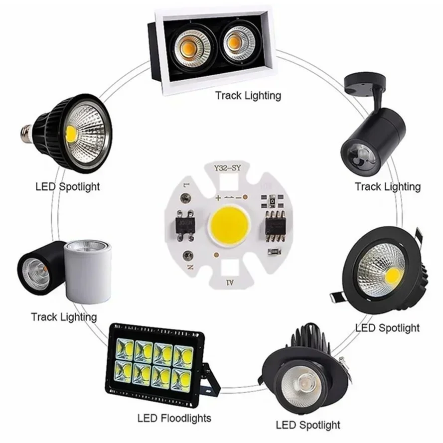 10 Uds Y32 12W controlador uso libre LED COB lámpara Chip bombilla entrada de energía Real para bombilla LED al aire libre reflector blanco frío cálido 220V/110V - imagen 3
