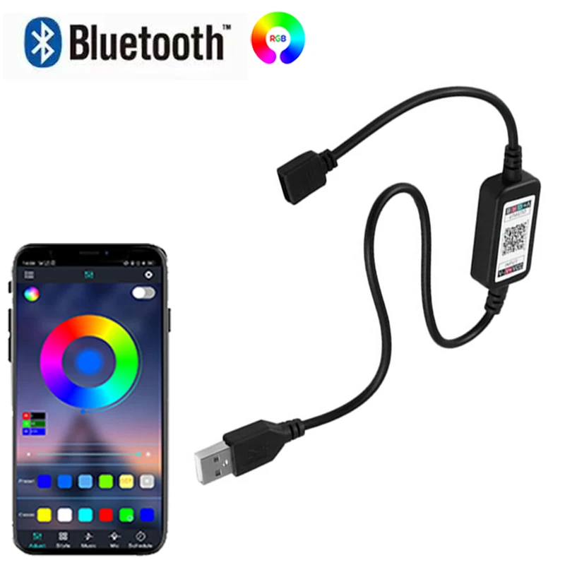 Controlador Rgb Bluetooth, controlador Led Rgb Usb de 4 pines, controlador de luces Led RGB inteligente de 5V, cambio de Color para tiras LED RGB - imagen 2