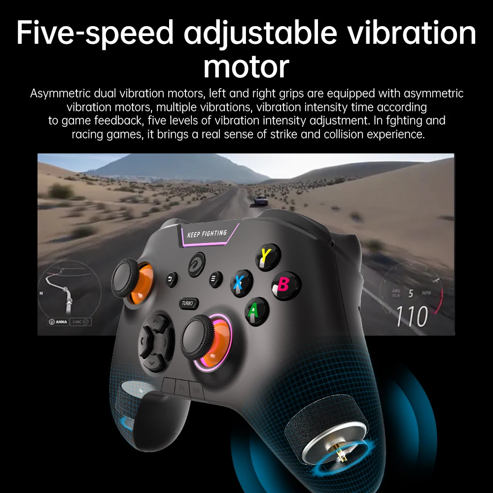 DAREU-mando trimodo RGB, Bluetooth, inalámbrico, 2,4G, Joystick de deportes electrónicos, controlador de juegos, botón trasero Macro para juegos de TV y PC Android - imagen 5