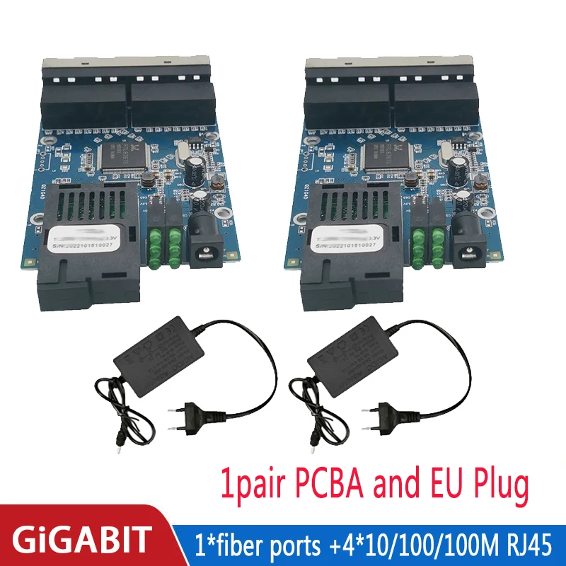Convertidor de medios de interruptor Ethernet de fibra óptica, puerto de medios de fibra óptica 1F4E 1G4E PCBA 10/100/1000M htb - imagen 3