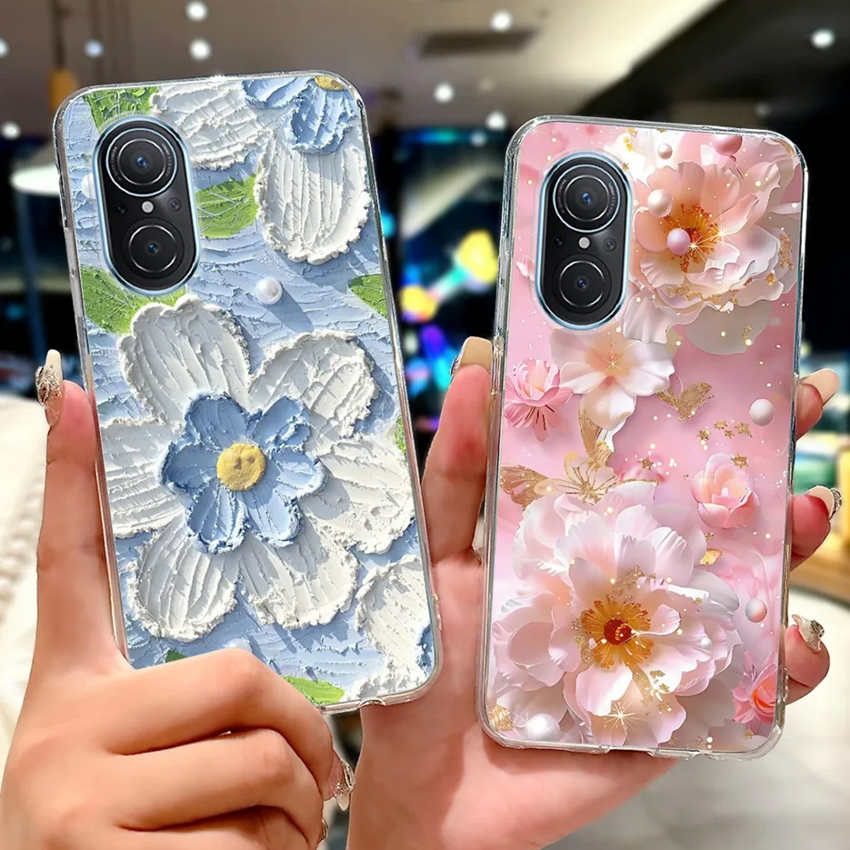 Para Huawei Nova 9 SE funda Nova9 Pro funda pintada de flores de lujo funda de teléfono delgada suave para Huawei Nova 9 Pro Nova9 SE Fundas bolsas - imagen 4