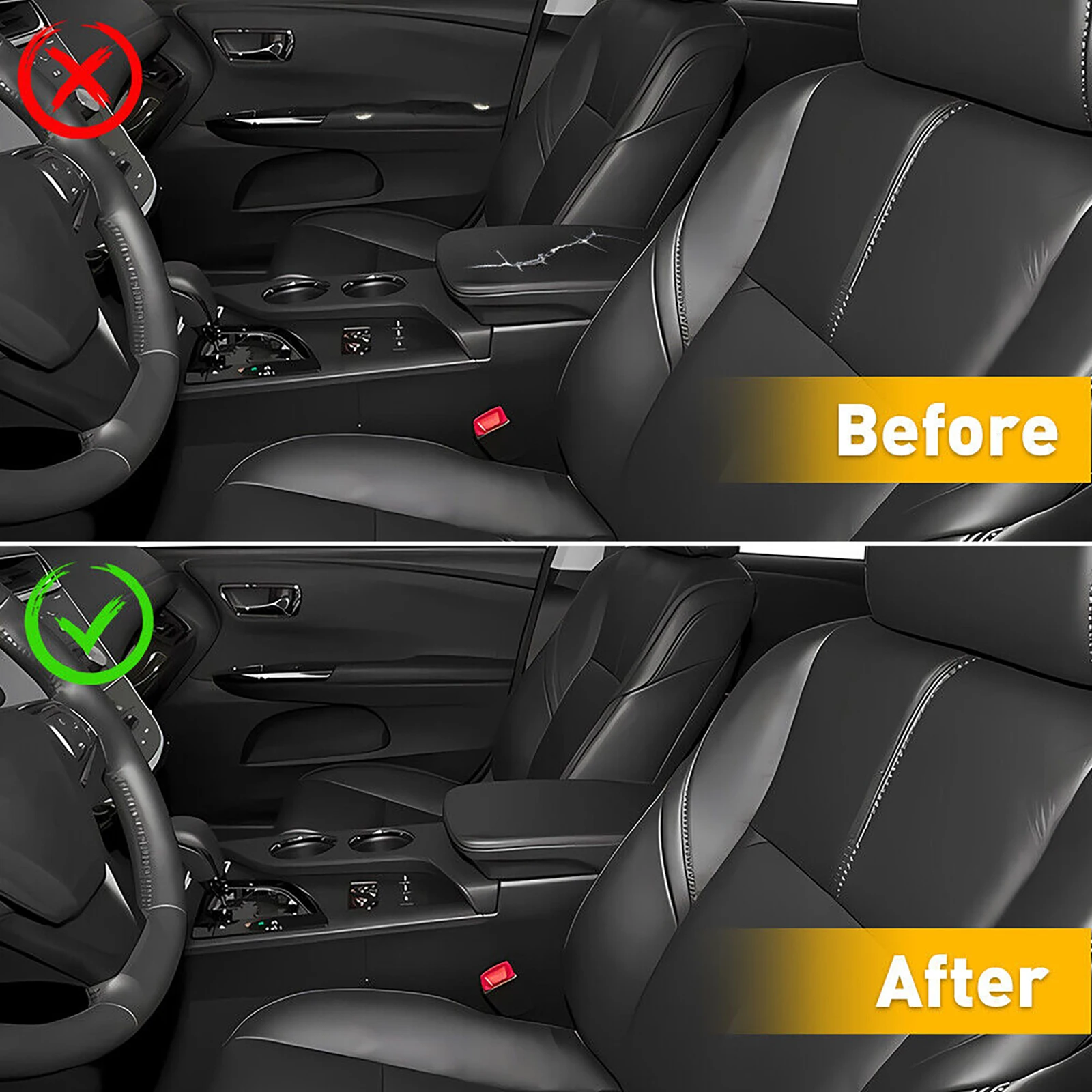 Cubierta de cuero para Reposabrazos de Toyota Avalon, tapa de consola central de coche, paneles de puerta, accesorios de repuesto, 1 unidad - imagen 4