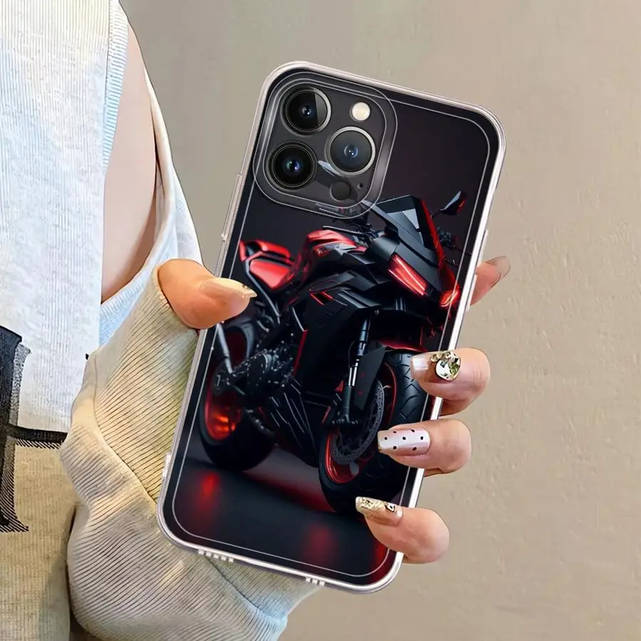 Guapo arte de motocicleta funda suave para Apple iPhone 7 8 SE 16e 13 12 11 Pro Max XR 15 14 16 Plus XS - imagen 3
