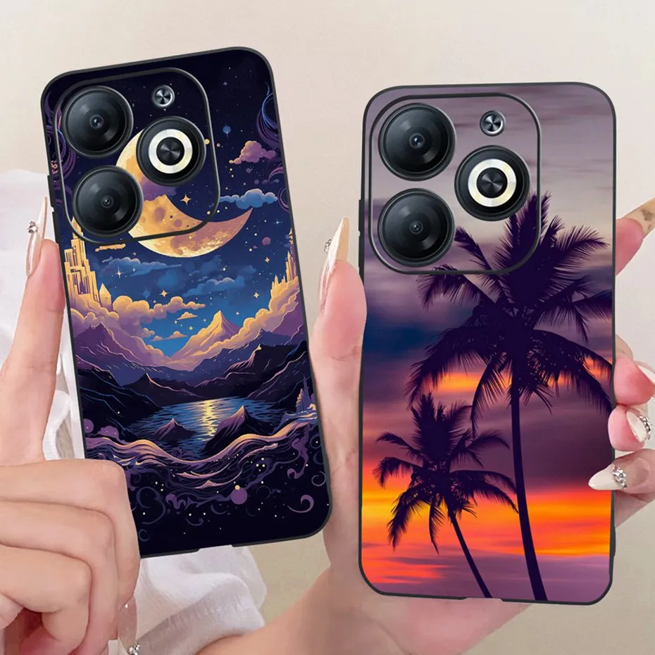 Funda de teléfono con estampado bonito 2025 para Infinix Smart 8, fundas blandas de silicona negra para Infinix Smart8 8 Pro X6525 X6525B, fundas para parachoques