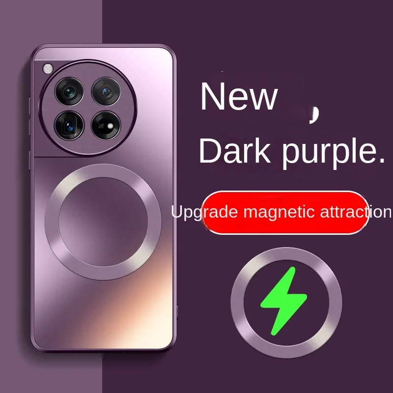 Funda de silicona mate magnética AG para OnePlus 13R 12 11, carga inalámbrica, parachoques duro de PC a prueba de golpes para OnePlus ACE 5 Pro 3V 2 Pro