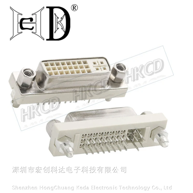Monitor de ordenador, interfaz de DVI-D, toma de vídeo DVI DV24 + cabezal hembra de 1 pines, placa enchufable de 180 grados, 2 uds. - imagen 5