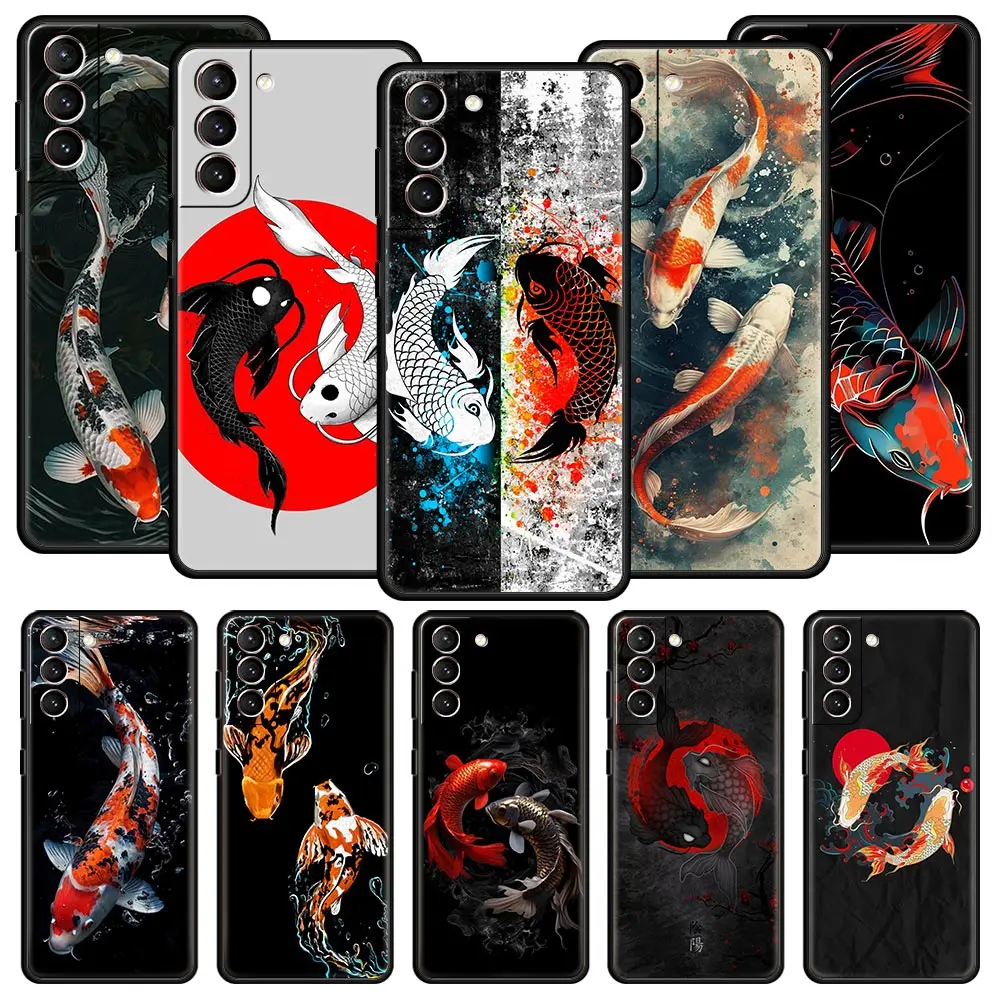Funda de teléfono Koi Carp para Samsung Galaxy S24 S23 S22 S20 Ultra S21 FE 5G S10 S9 Plus S10E S8 funda de silicona suave