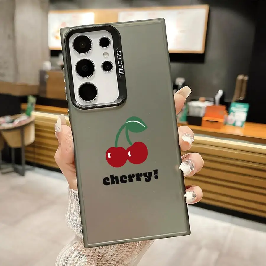 Funda para Samsung Galaxy S25 S23 Ultra S22 S21 S20 Plus S23 Note 20 Ultra S25Edge S24 FE funda de teléfono dibujos animados Cherry Lichee - imagen 4