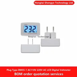 Voltímetro Digital LCD para Enchufe Europeo y Americano 110/220 V