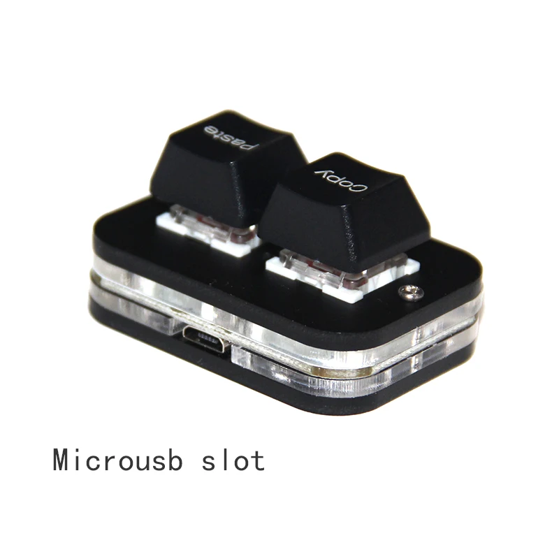 Miniteclado mecánico de pasta de copia para oficina, teclado de 2 teclas Blanco/negro para Word Excel PPT, Windows, portátil y PC - imagen 5