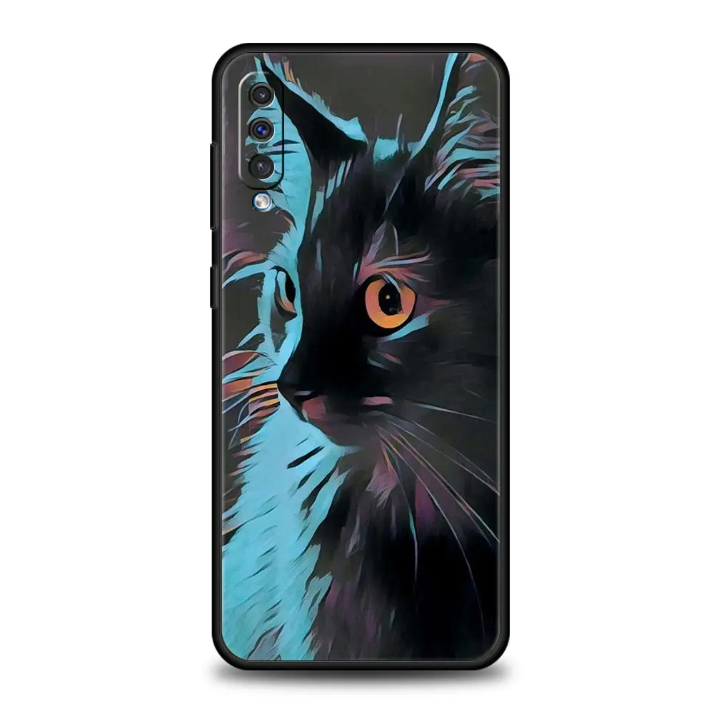 Funda de teléfono con gatos encantadores a la moda para Samsung Galaxy A52 A50 A70 A10 A30 A40 A20S A20E A02S A12 A22 A72 A32 5G A04s funda de silicona - imagen 2