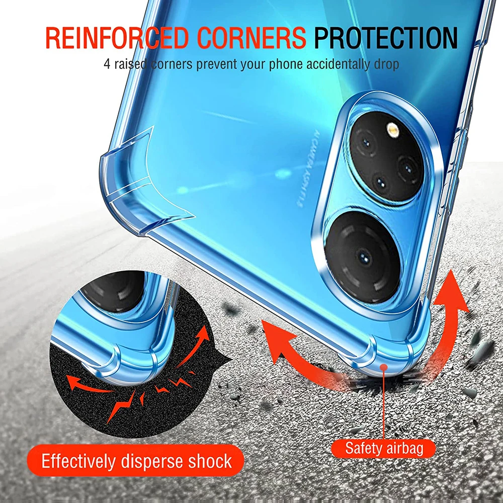 Funda transparente de silicona AirBag de 4 esquinas a prueba de golpes para Honor X10 X20 SE X30 Max X30i X40i X40 GT Racing, funda suave de TPU para teléfono - imagen 4
