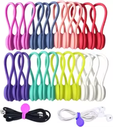 Bridas magnéticas reutilizables para cables, Clips organizadores de cables, bridas magnéticas de silicona para regalar cosas, marcador de libros, imanes para nevera