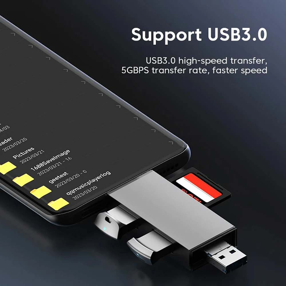 Lector de tarjetas USB 3,0 SD TF adaptador OTG unidad Flash USB USB3.0 2,0 Micro a tipo C 7 en 1 accesorios para lector de tarjetas de memoria inteligentes - imagen 4