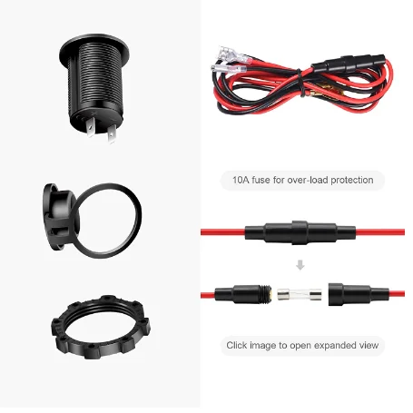 Cargador USB para coche QC3.0 PD tipo C, enchufe USB para coches de 12V/24V, barcos, motos, SUV, autobuses, camiones, caravanas, marinas - imagen 5