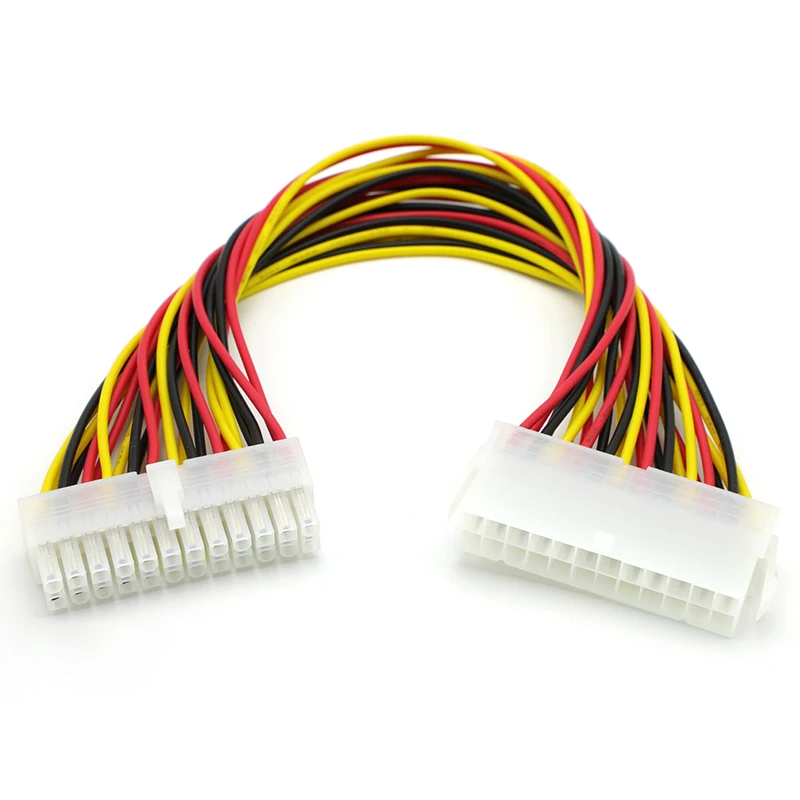 Cable de extensión de fuente de alimentación ATX de 24 pines macho a hembra de 30cm para PC interno PSU TW conector de Cable de alimentación fuente de alimentación - imagen 5