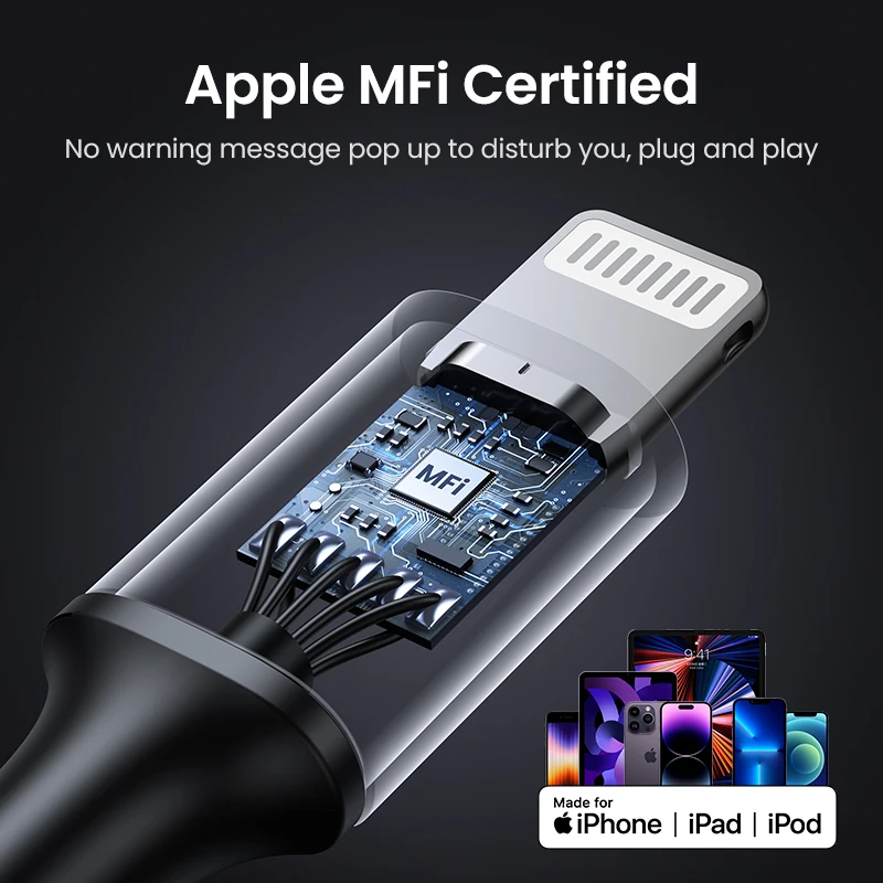 Cable Lightning UGREEN MFi – Carga Rápida 2.4A para iPhone/iPad - imagen 5