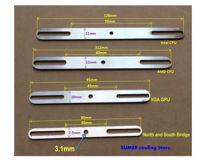 Hebillas de bloque de agua de refrigeración por agua de acero inoxidable, enfriador de líquido de bloque disipador de calor para gabinete de Control Industrial de cabezal láser CPU GPU - imagen 3