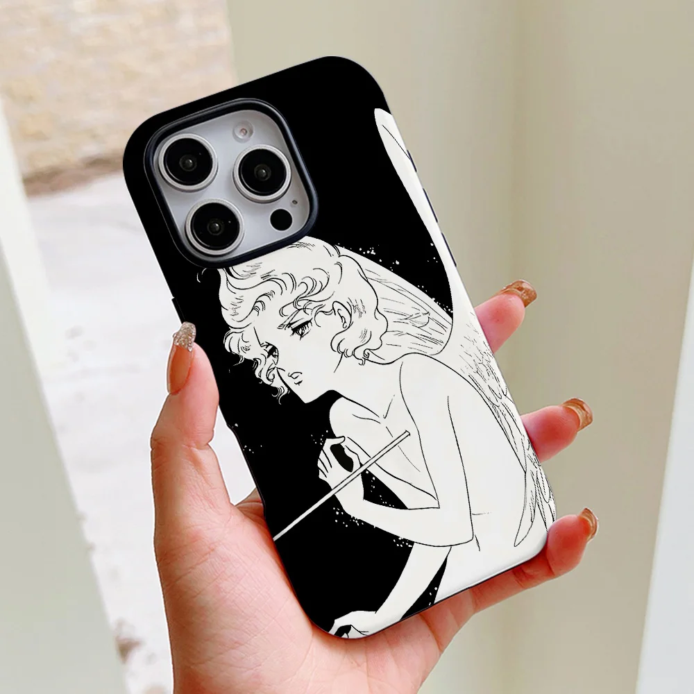 Funda de teléfono con diseño de Ángel para iPhone 16, 15, 14, 13, 12, 11 Pro Max Plus, funda trasera magnética de lujo de doble capa - imagen 5