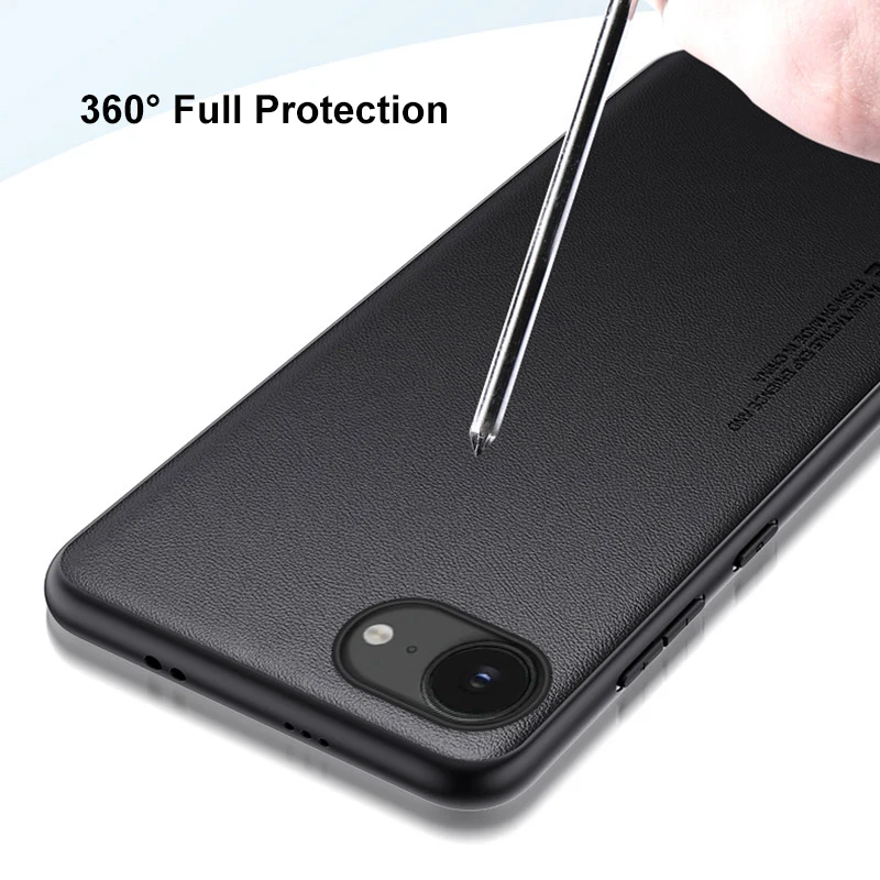 Funda de cuero PU de lujo para iPhone 16E, funda trasera de silicona a prueba de golpes, funda protectora para teléfono para iPhone 16 E iPhone16E iPhone16 E - imagen 5