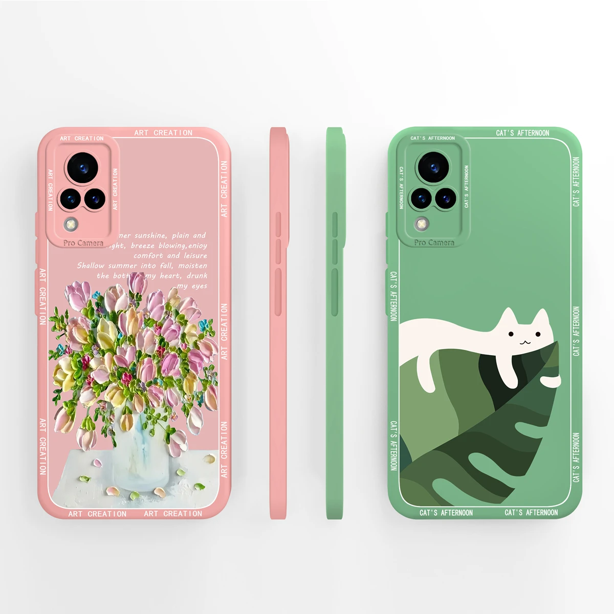 Funda para Vivo V21 4G 5G Funda trasera de teléfono única para Vivo V 21 cobertura completa Funda anticaída Protector de silicona líquida suave Coque - imagen 3