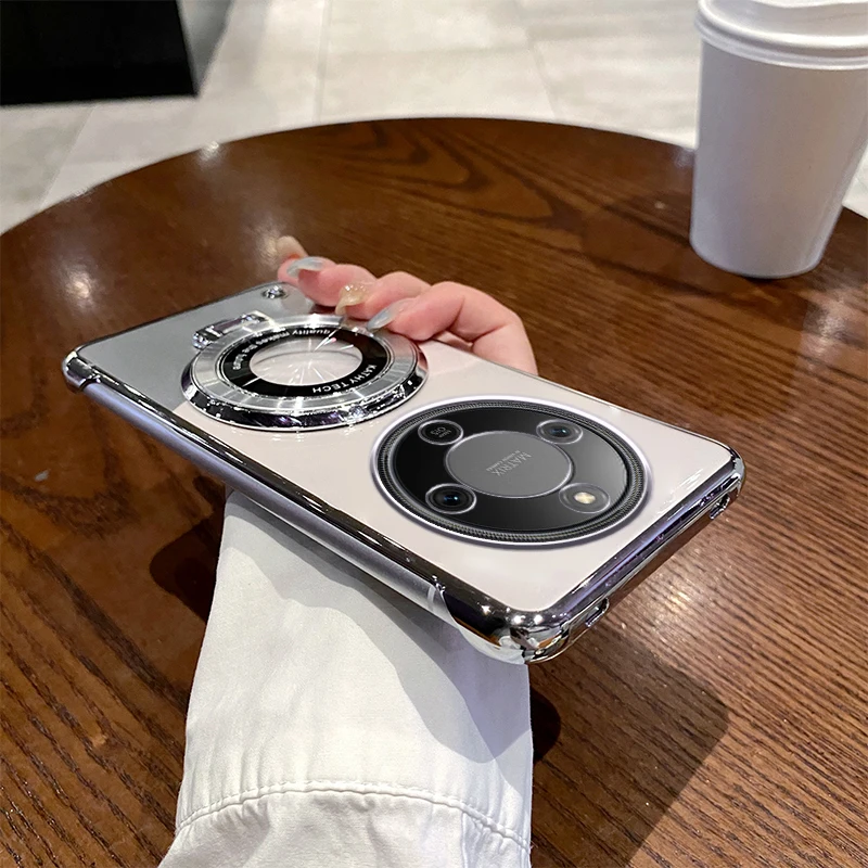 Funda para Honor X9D, soporte de anillo magnético, revestimiento transparente, cubierta dura fina sin marco para PC para Honor X9d X70, parachoques a prueba de golpes - imagen 5