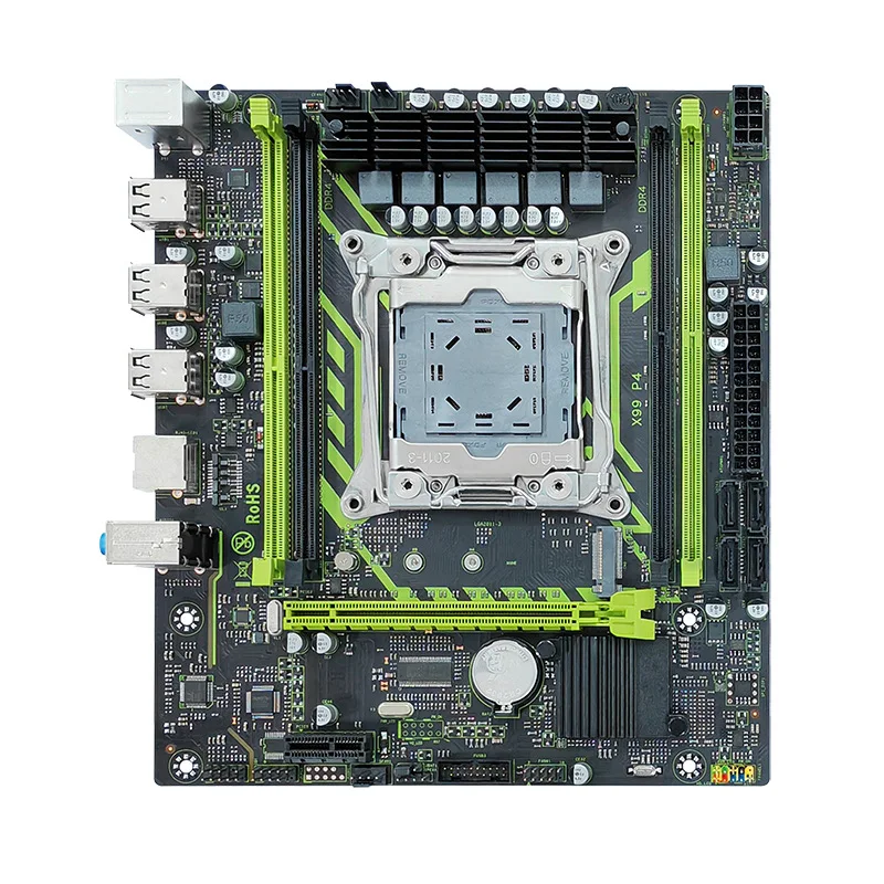 Placa base de ordenador X99 P4 para juegos, tarjeta gráfica NVME M.2 SATA para LGA 2011 3 E5 V3 V4 CPU PCIEx16 - imagen 3