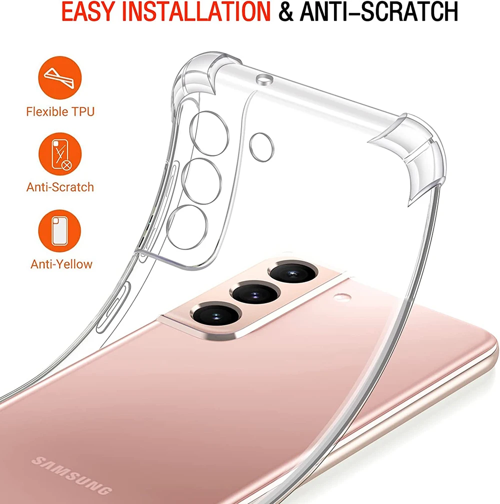 Funda de silicona transparente a prueba de golpes para Samsung Galaxy S23 S22 S21 S20 FE S10 Note 10 Plus 9 8 20 funda trasera transparente ultrafina - imagen 3