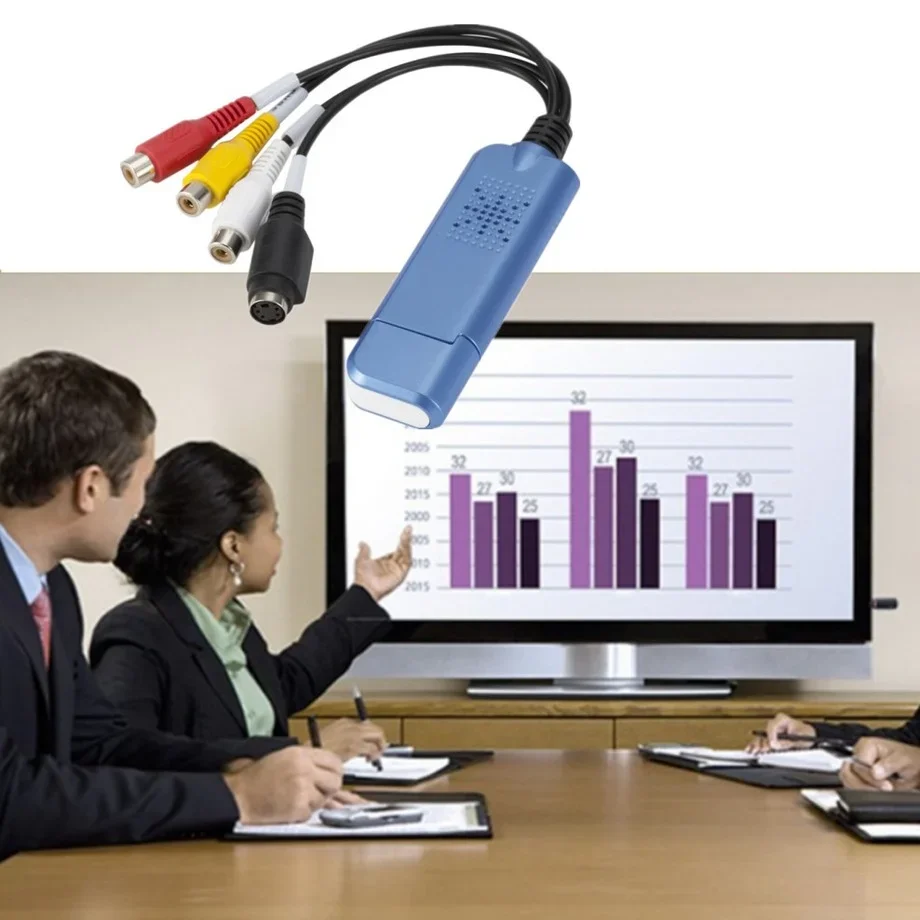 PzzPss-Convertidor de tarjeta de captura de vídeo VHS DC60, sintonizador de TV, adaptador de tarjeta de captura de Audio y vídeo USB 2,0 para ordenador Win 7 - imagen 4