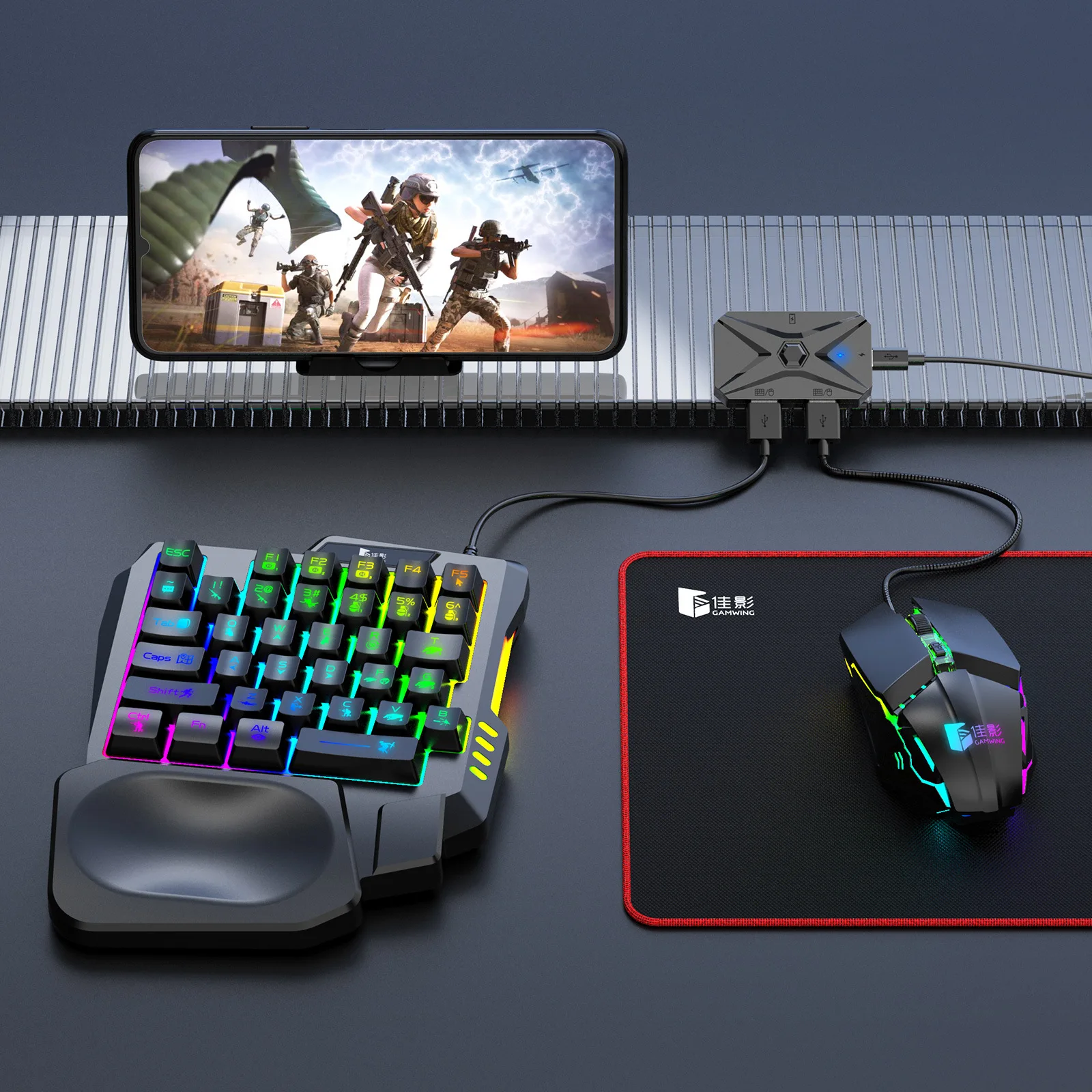 Kit convertidor de juegos móviles Kit Mobilador teclado para juegos ratón M1 Pro + 5 en 1 Combo controlador de conexión Bluetooth PUBG CF FF