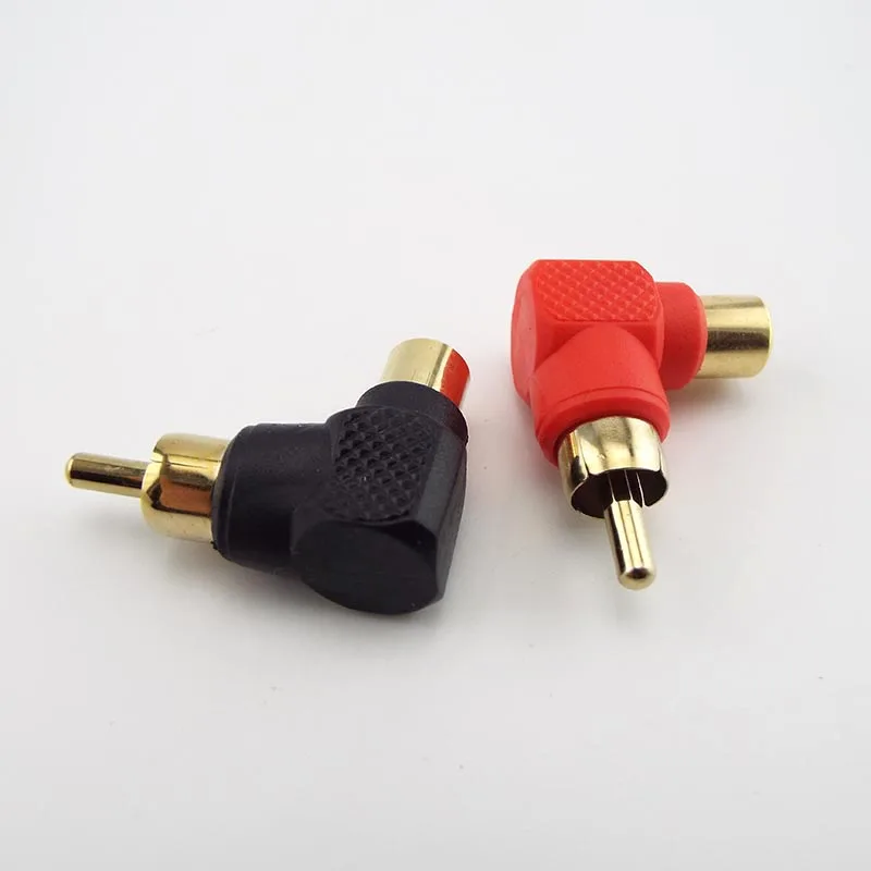 2/4/10 Uds. Adaptadores de enchufe de conector de ángulo recto RCA macho a hembra de 90 grados adaptador de Audio M/F chapado en oro h2 - imagen 4