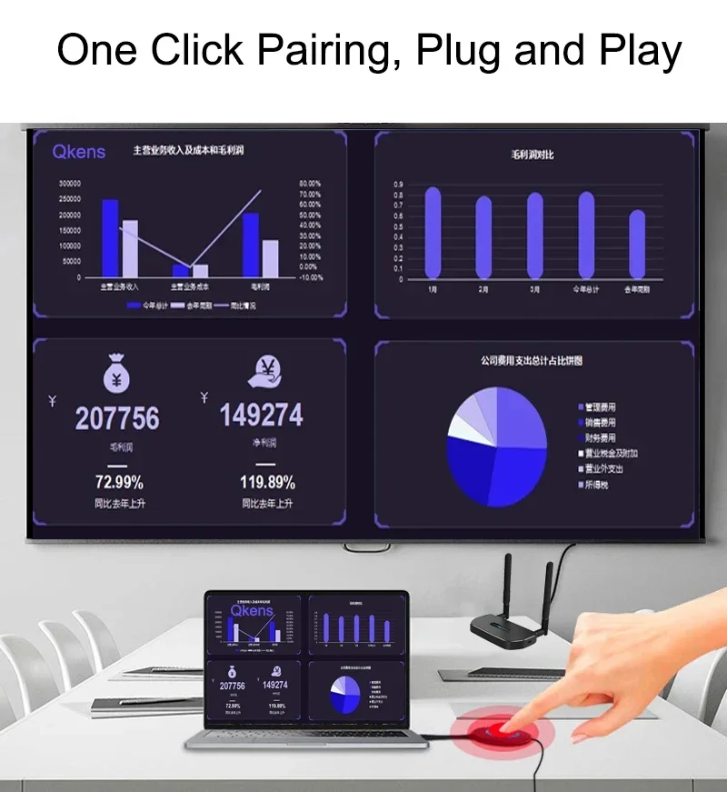 Interruptor inalámbrico extensor HDMI transmisor de vídeo receptor adaptador de pantalla 8 TX a 1 RX para cámara DVD portátil PC a proyector de TV - imagen 2