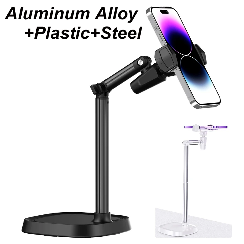 Soporte giratorio telescópico para tableta de escritorio, rotación de 360 ° para teléfono móvil Samsung, Xiaomi, Huawei