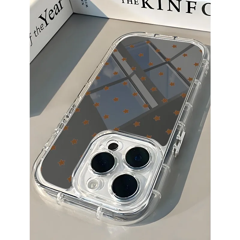 Funda de teléfono con espejo de estrellas ins para iPhone AIR 11 12 13 14 15 16 17Pro Max Plus anillo de lente anticaída - imagen 2