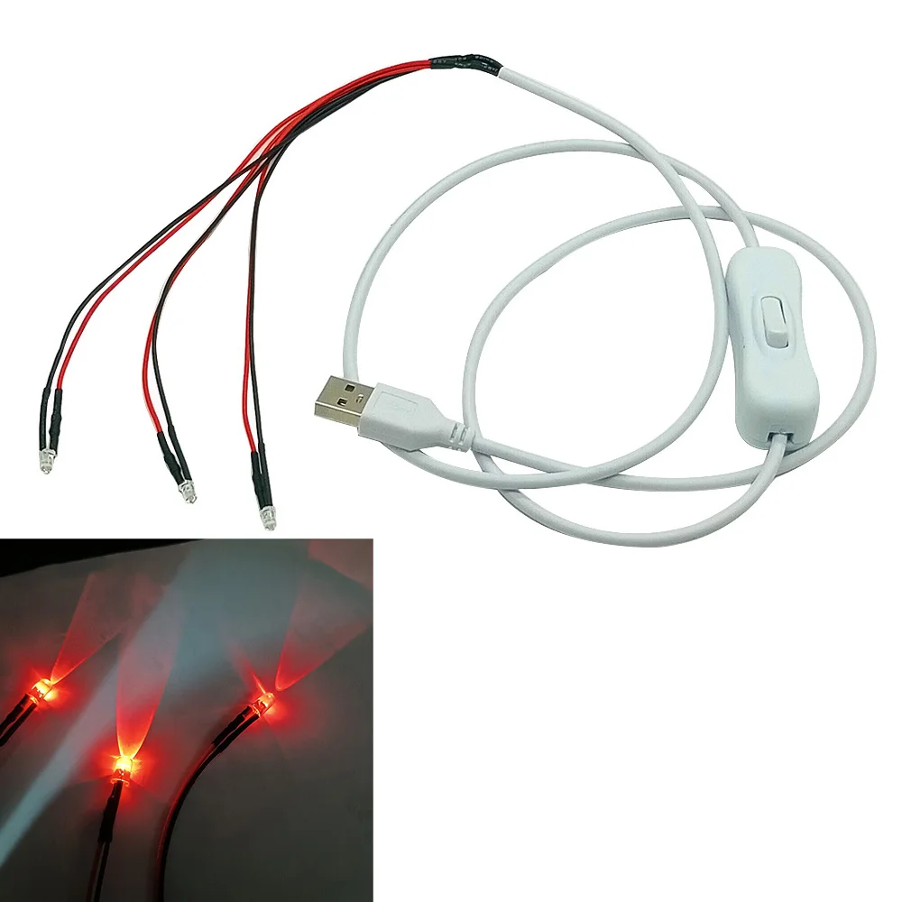 Puerto USB LED con grupo de luces con cable atmósfera luz nocturna fuente de luz manual luz roja, verde, azul y blanca - imagen 4