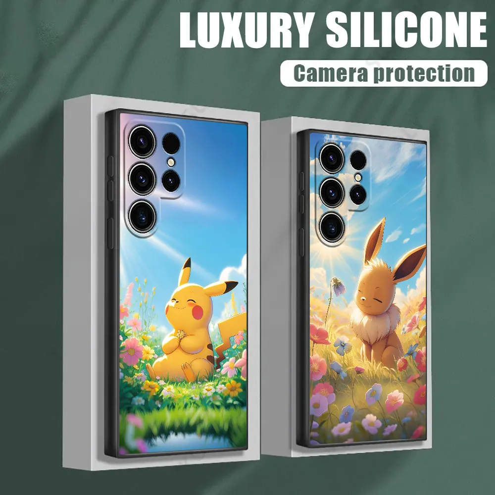 Funda suave de Pikachus Eevee Sunlight Pokemons Anime S25 para Samsung Galaxy S24 S23 S20 S21 FE S22 S25 Ultra 5G S10 Plus - imagen 2