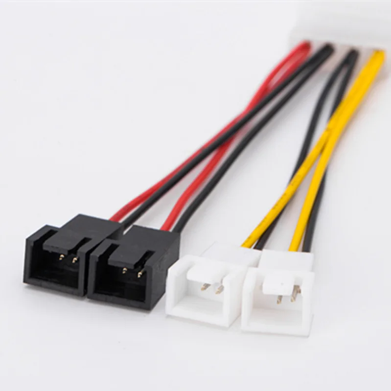 Cable de alimentación para ventilador de refrigeración de ordenador, conector adaptador Molex de 4 pines a 3 pines, 12v x 2/5v x 2 para CPU y PC, 1 unidad por lote - imagen 4