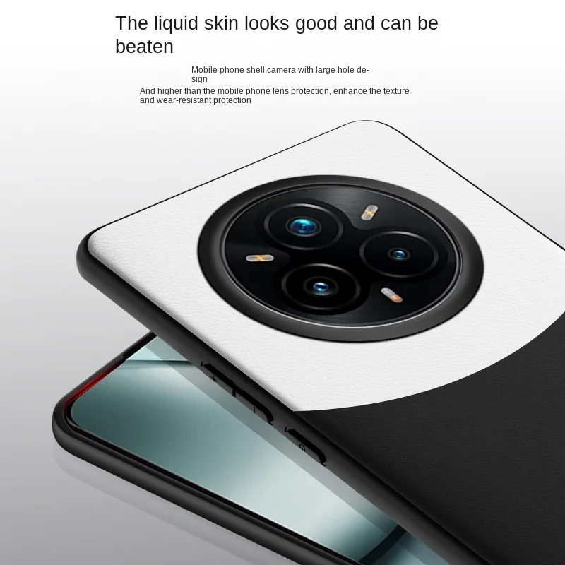 Para OPPO Realme 14 Pro Plus funda suave líquida cuero vegano piel de grano funda protectora trasera para Realme 14Pro Plus Shell - imagen 5