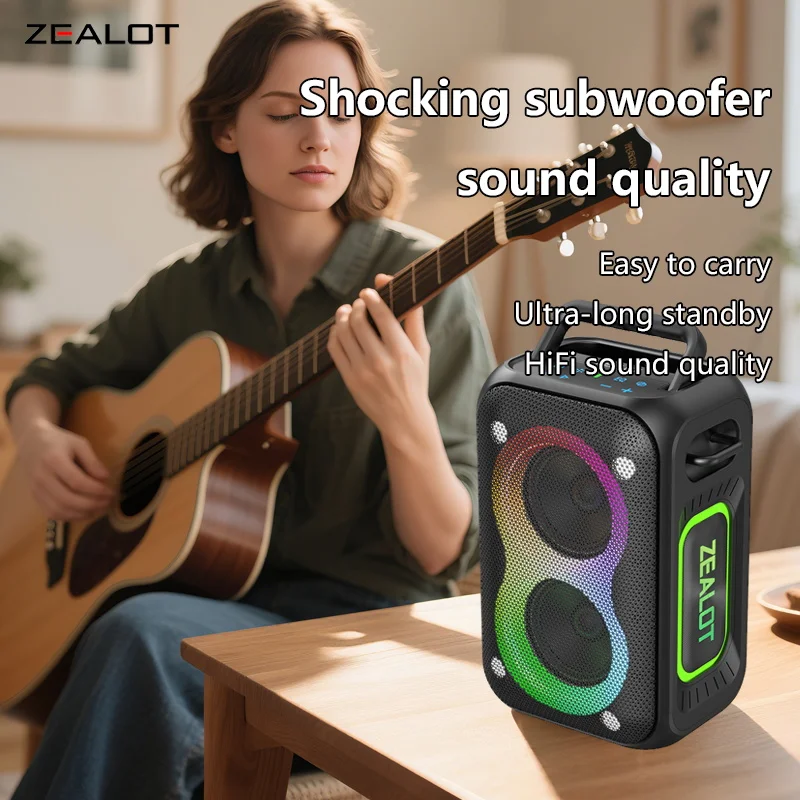 ZEALOT PT02 Altavoz de fiesta inalámbrico de 60 W con luces RGB - Altavoz portátil de audio Hi-Fi de 8000 mAh con batería de larga duración - imagen 2